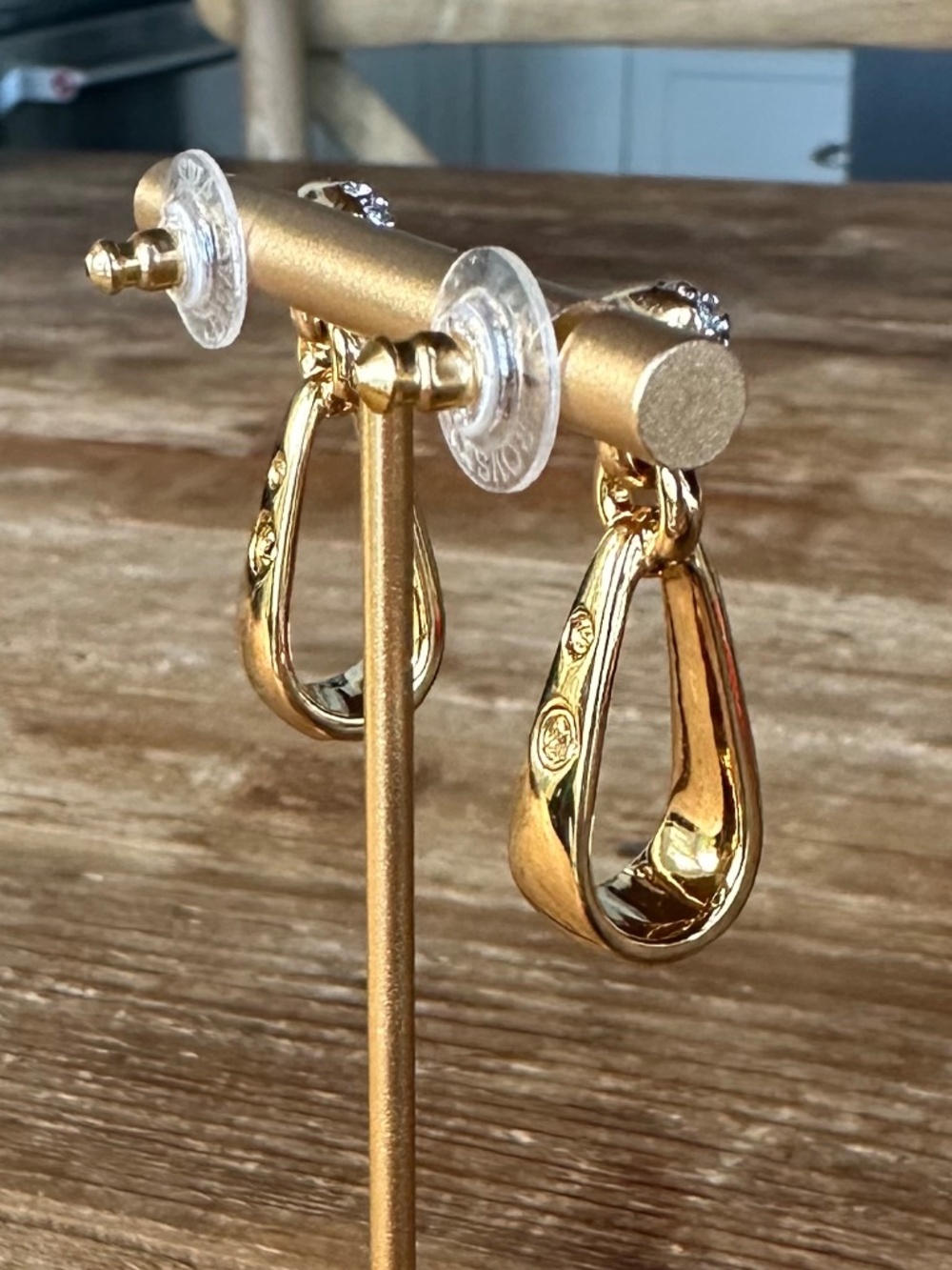 Swarovski Crystal Pavé Elongated Drop Earrings Gold Tone Statement Dangles - Picture 8 of 12